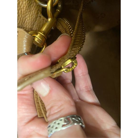 Tory Burch Britten Leather Satchel Tote/Shoulder Bag Bark Brown Tan, MSRP $495 - Picture 8 of 15